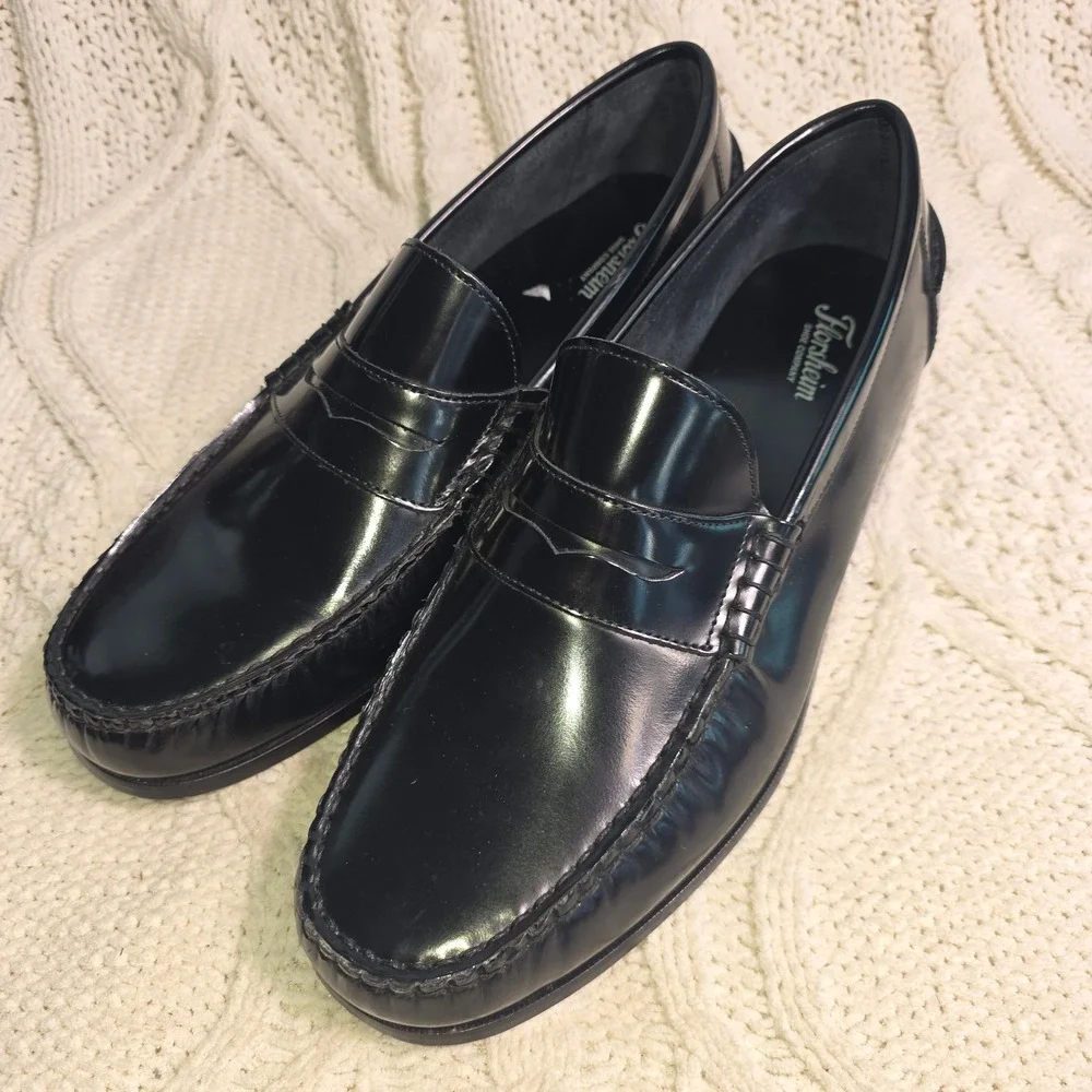 Florsheim Berkley Penny Loafer Black Leather Mens 13 EEE XW PRISTINE Worn ONCE